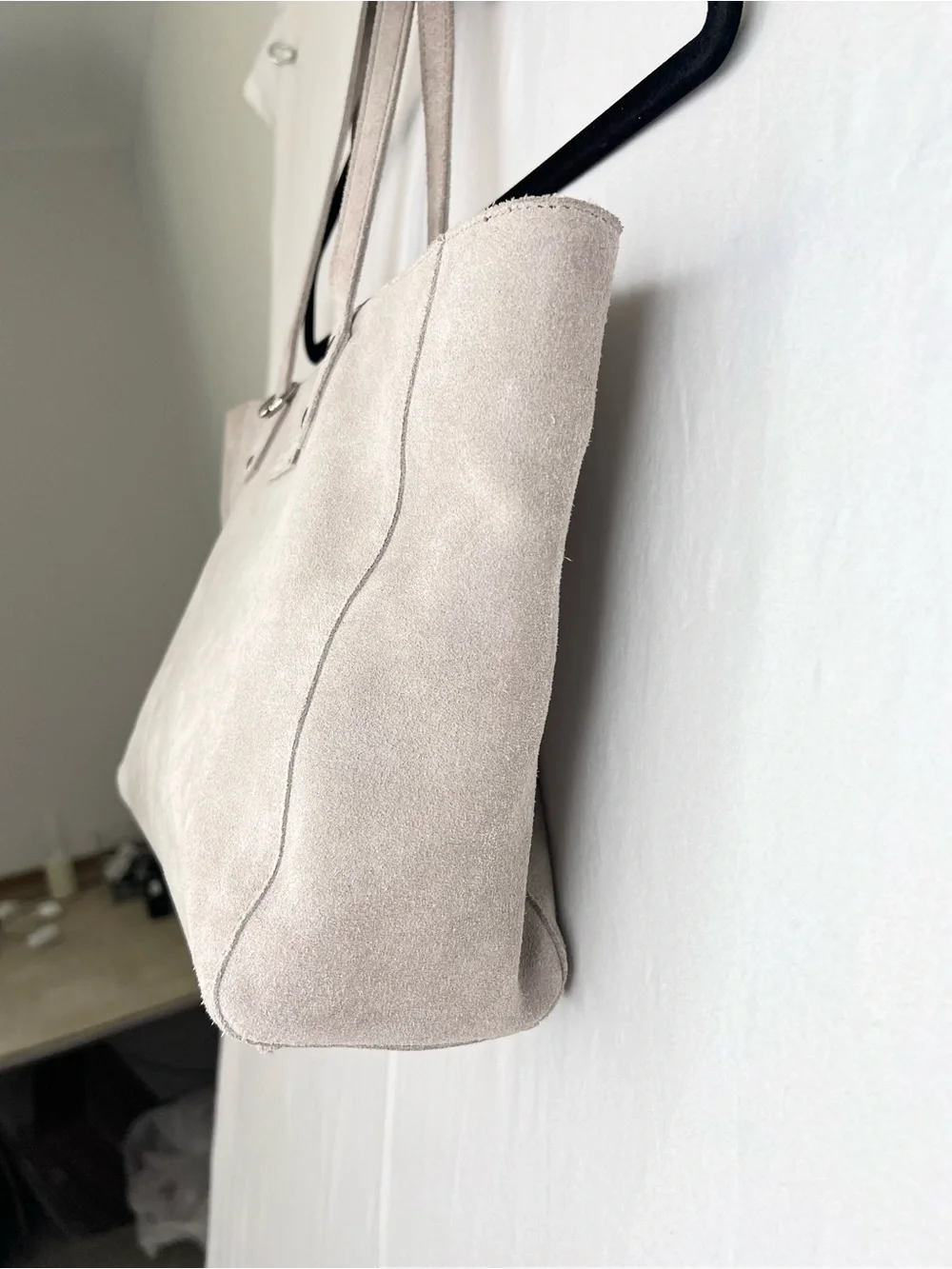M.I.L.A. Luxe Bag | Suede | Taupe Beige | Tote Shoulder Bag Modern Boho Luxury